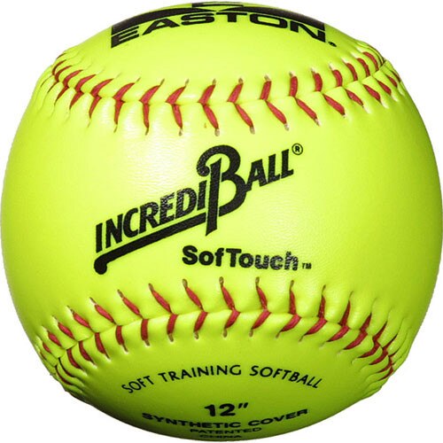 11" Neon Yellow Easton SofTouch IncrediBalls Softballs from On Deck Sports